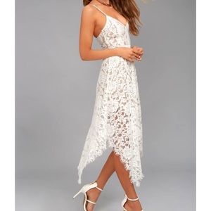 White Lace Midi Dress